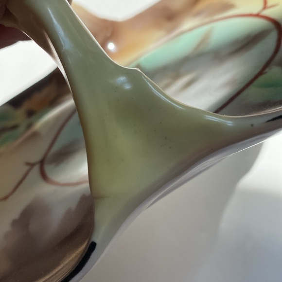 Prov Saxe E S Vintage hand painted serving dish. Beautiful depiction of birds. - Picture 8 of 10